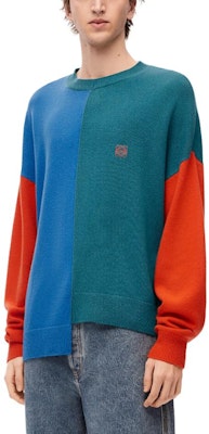 LOEWE FW23 Colorblock Logo Print Crewneck Sweater H526Y14KEG-5149 Purchase LOEWE FW23 Colorblock Logo Print Crewneck Sweater H526Y14KEG-5149