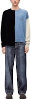 LOEWE FW23 Baju Sweater Crewneck Logo Colorblock Lelaki H526Y14KEG-5149 Sizing LOEWE FW23 Baju Sweater Crewneck Logo Colorblock Lelaki H526Y14KEG-5149