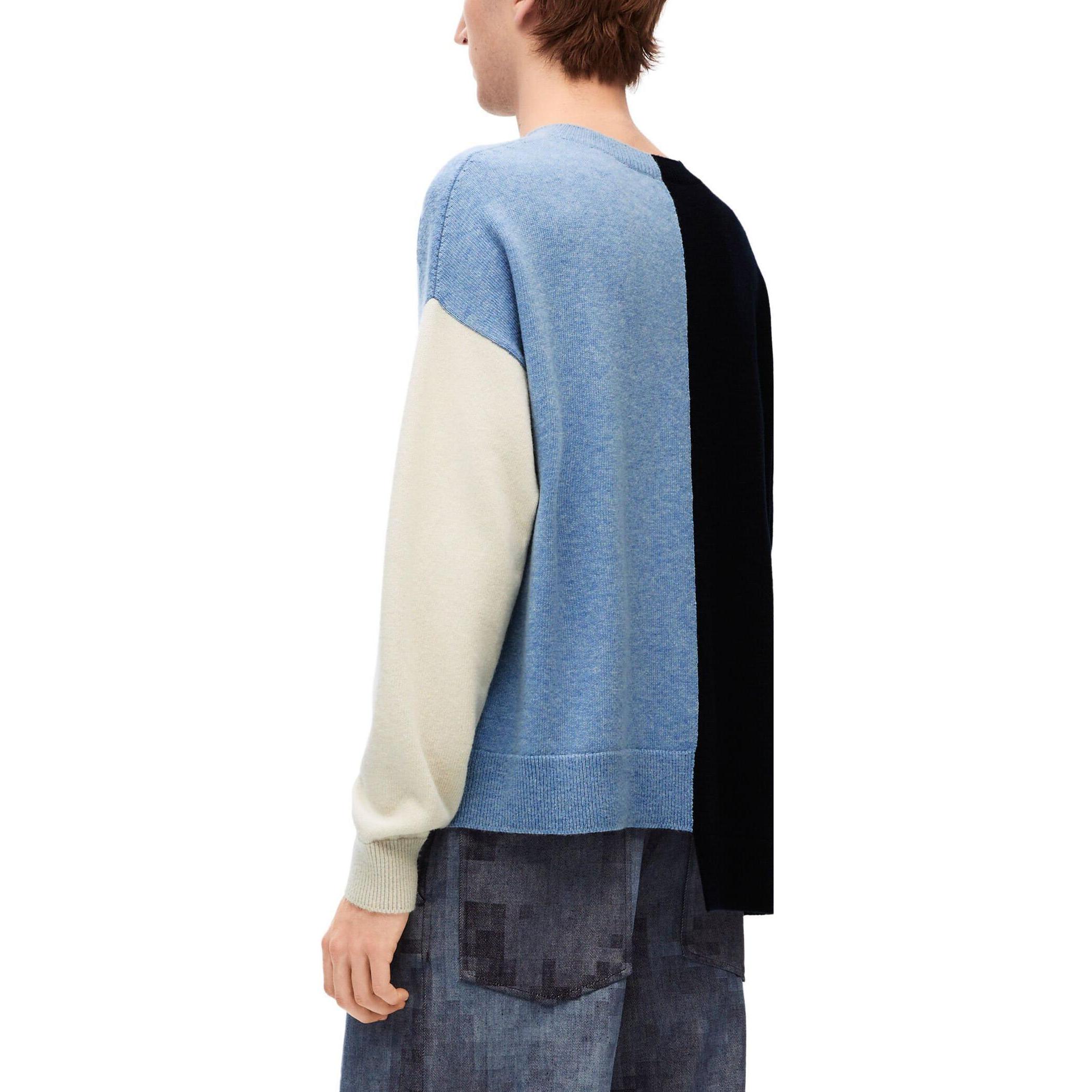 Cheap LOEWE FW23 Baju Sweater Crewneck Logo Colorblock Lelaki H526Y14KEG-5149