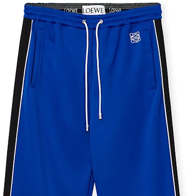 LOEWE FW23 Knit Track Pants Klein Blue with Side Stripes and Logo Embroidery. H526Y04X35-6081 Sizing LOEWE FW23 Knit Track Pants Klein Blue with Side Stripes and Logo Embroidery. H526Y04X35-6081