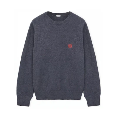 LOEWE FW23 Logo Embroidered Crewneck Knit Sweater Long Sleeve. H526Y14KH1-1120