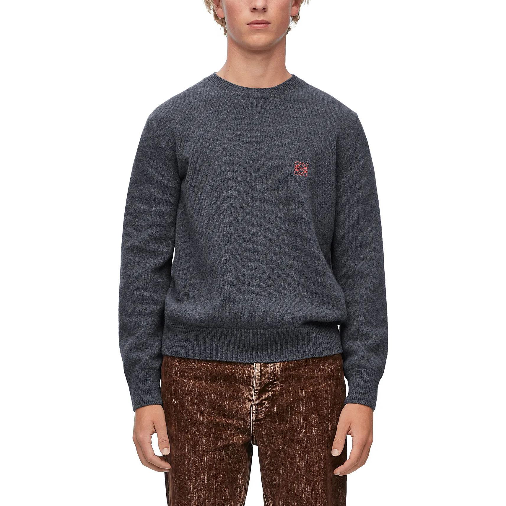 Shop LOEWE FW23 Logo Crewneck Baju Rajut Lengan Panjang. H526Y14KH1-1120