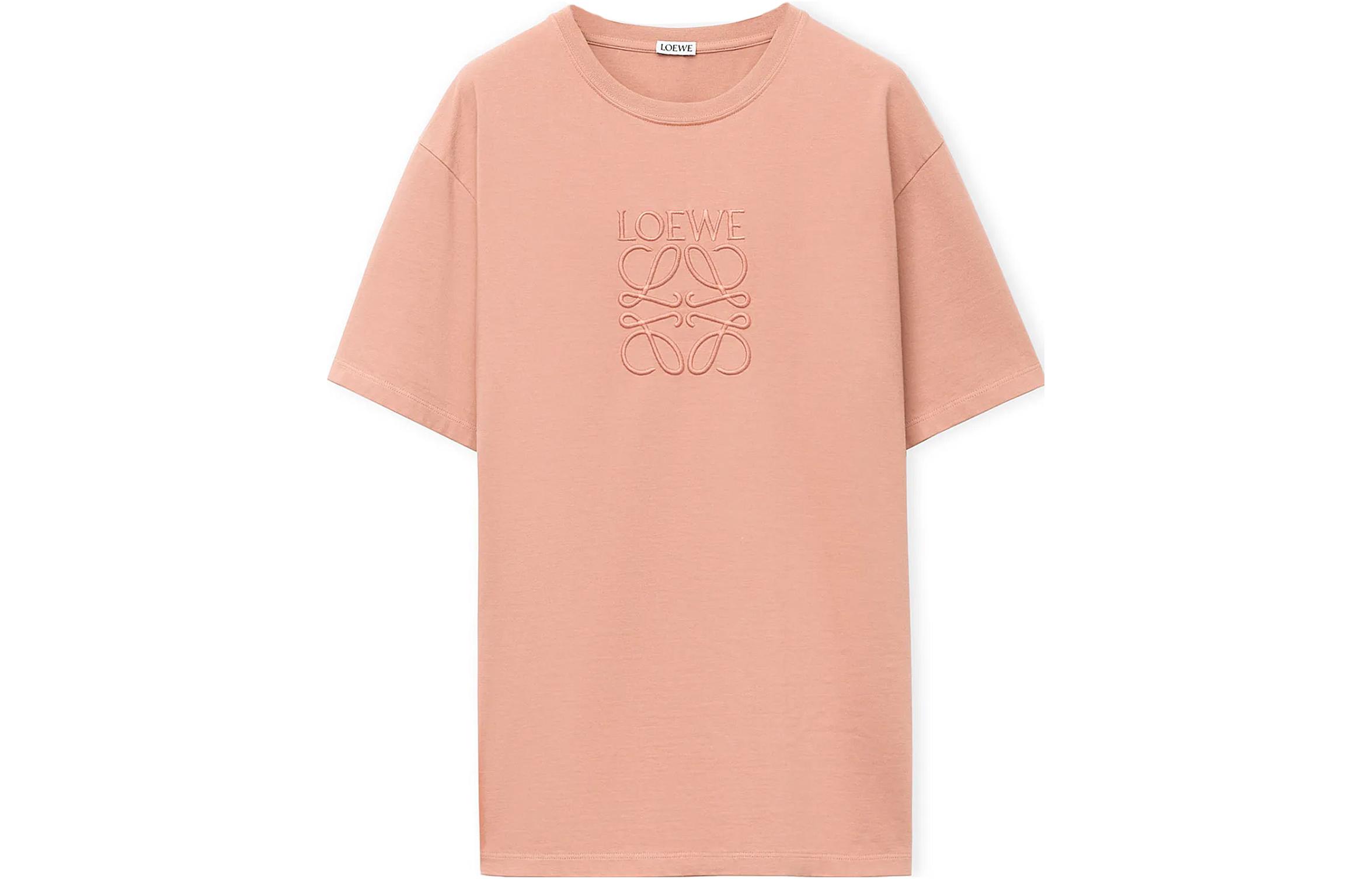 Order LOEWE FW23 粉色刺繡Logo設計圓領T恤 H526Y22XA4-8765