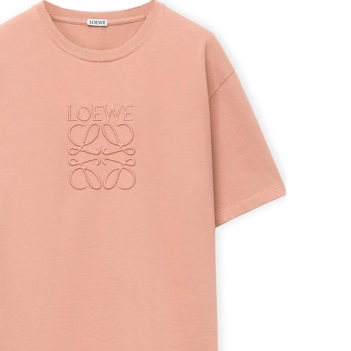 Details for LOEWE FW23 粉色刺繡Logo設計圓領T恤 H526Y22XA4-8765