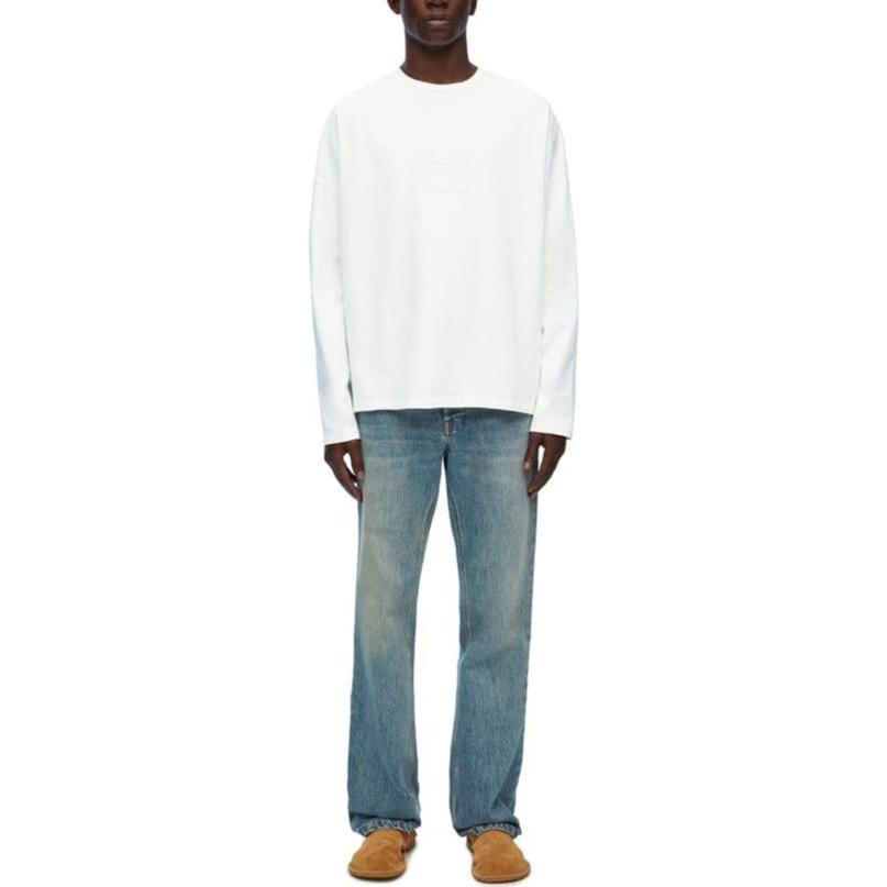 Lookbook LOEWE FW23 素色圓領長袖休閒T恤 H526Y22XAX-1100