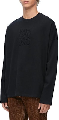 LOEWE FW23 素色圓領長袖休閒T恤 H526Y22XAX-1100 1