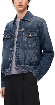 LOEWE FW23 Washed Asymmetric Long-Sleeve Denim Jacket Blue H526Y13X21-6395 Purchase LOEWE FW23 Washed Asymmetric Long-Sleeve Denim Jacket Blue H526Y13X21-6395