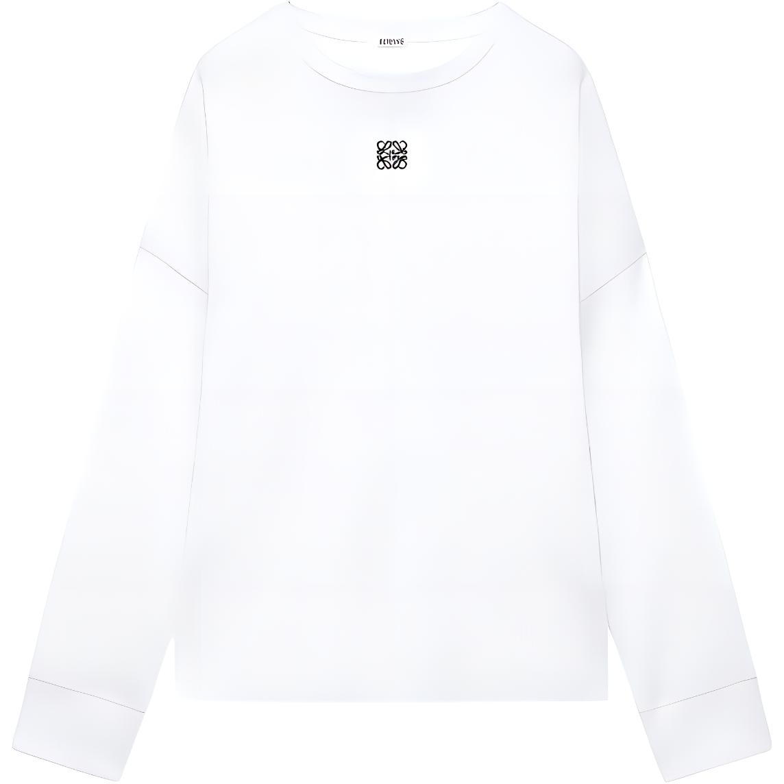 LOEWE FW23  White Long-Sleeve Crewneck Tee with Logo Pattern. H526Y22XAY-2100