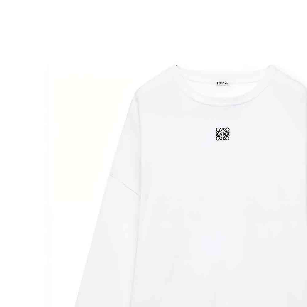 Details for LOEWE FW23 白色長袖圓領T恤帶品牌標誌圖案。 H526Y22XAY-2100