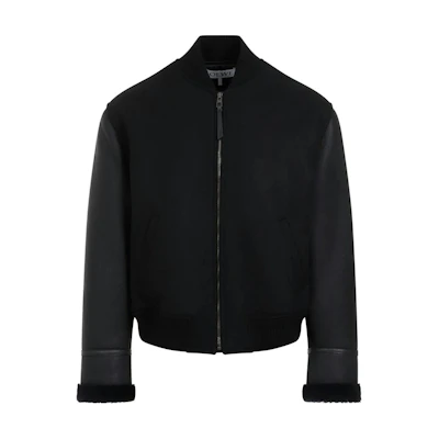 LOEWE FW23 Black Colorblock Zip-Up Casual Jacket H526Y02W63-1100