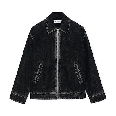 LOEWE FW23 Black Zip-Up Collar Casual Jacket H526Y50W05-1100