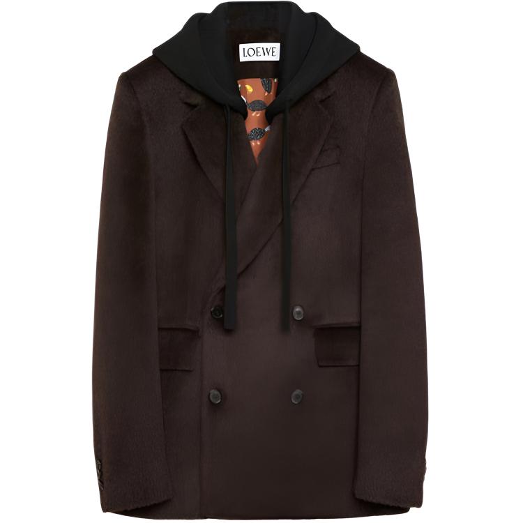 LOEWE FW23 Brown Double-Breasted Casual Long-Sleeve Jacket H526Y03WB6-5539