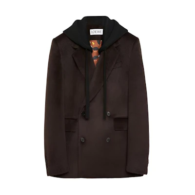LOEWE FW23 Brown Double-Breasted Casual Long-Sleeve Jacket H526Y03WB6-5539