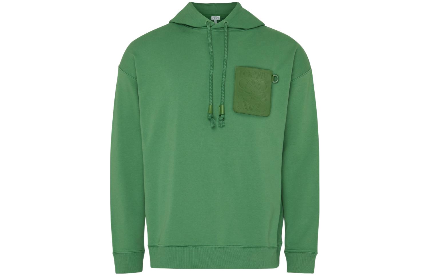 LOEWE FW23 Green Logo Patch Hoodie LOE6T4X9GE-1DZA