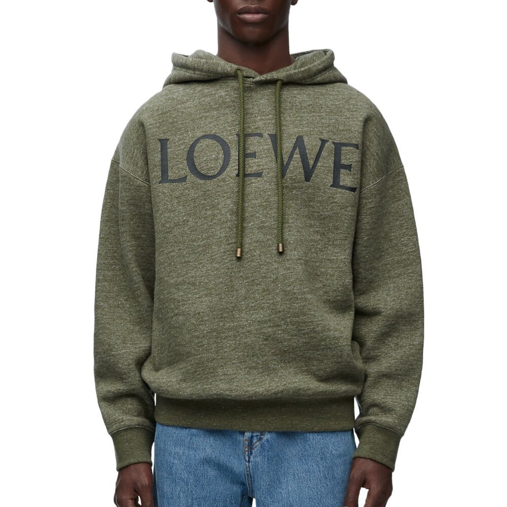 LOEWE FW23 Logo Graphic Oversized Hoodie Sweatshirt Grey Men’s H526Y25X42-1440
