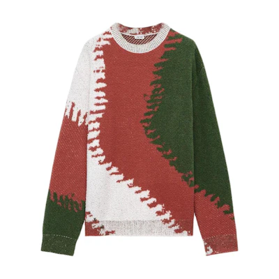 LOEWE FW23 Multicolor Ribbed Crewneck Oversized Sweater Fashion. H526Y14KH8-9990