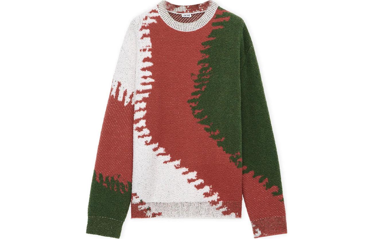 Order LOEWE 2023秋冬多色拼接宽松款罗纹圆领毛衣 时尚款式 H526Y14KH8-9990