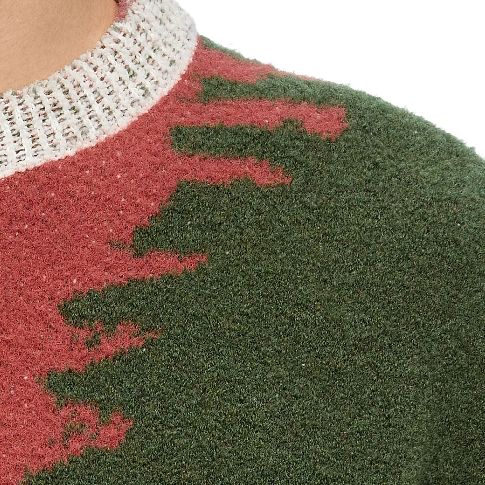 Sizing LOEWE 2023秋冬多色拼接宽松款罗纹圆领毛衣 时尚款式 H526Y14KH8-9990