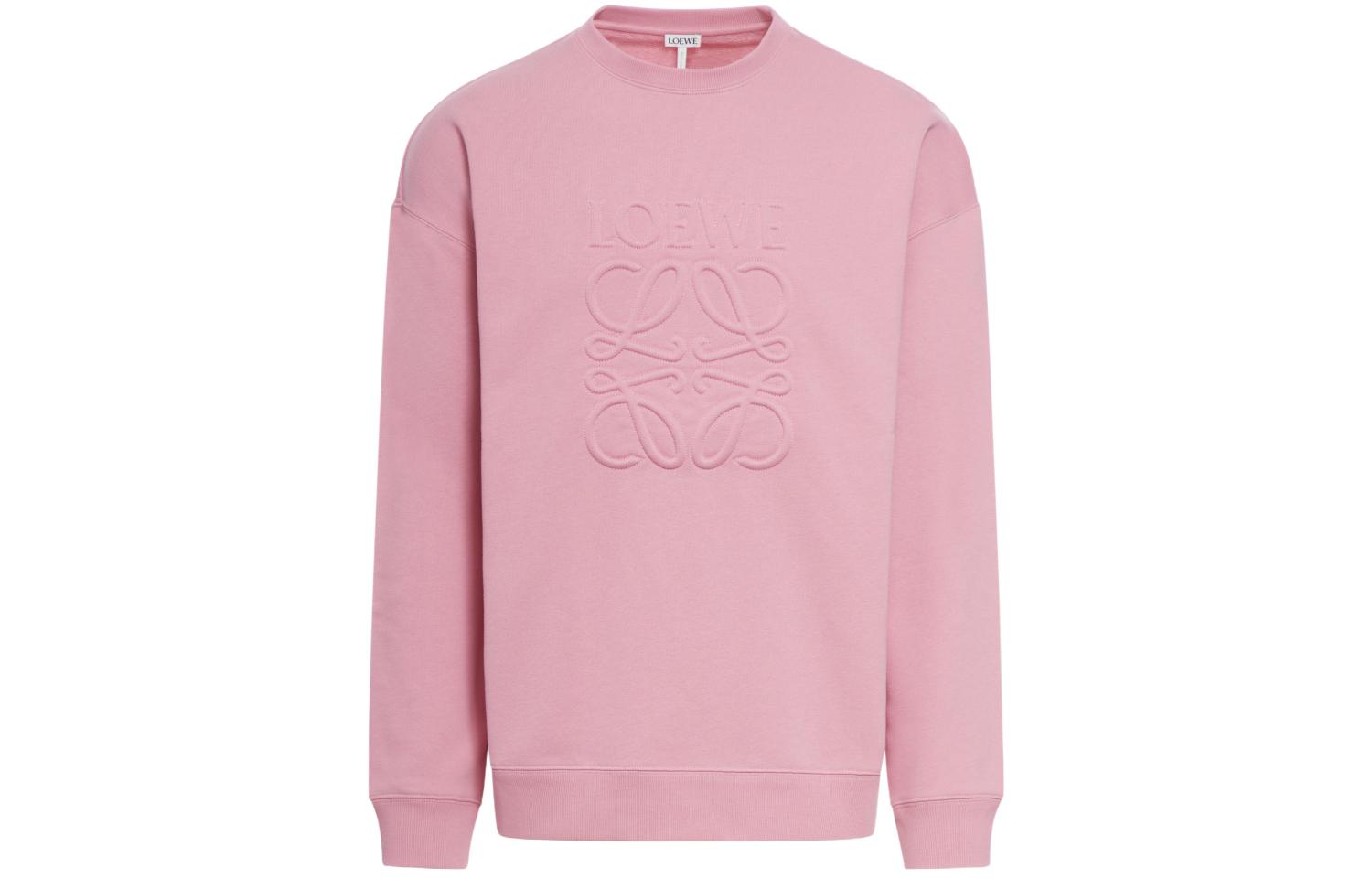 LOEWE FW23 Pink Embossed Logo Loose Fit Sweatshirt H526Y24X32-3900