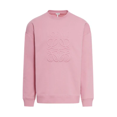 LOEWE FW23 Pink Embossed Logo Loose Fit Sweatshirt H526Y24X32-3900