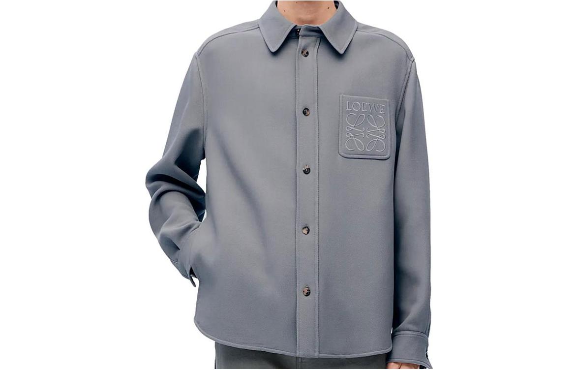 LOEWE FW23 Solid Color Logo Embroidered Collared Jacket H526Y05WBF-1210