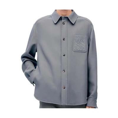LOEWE FW23 Solid Color Logo Embroidered Collared Jacket H526Y05WBF-1210