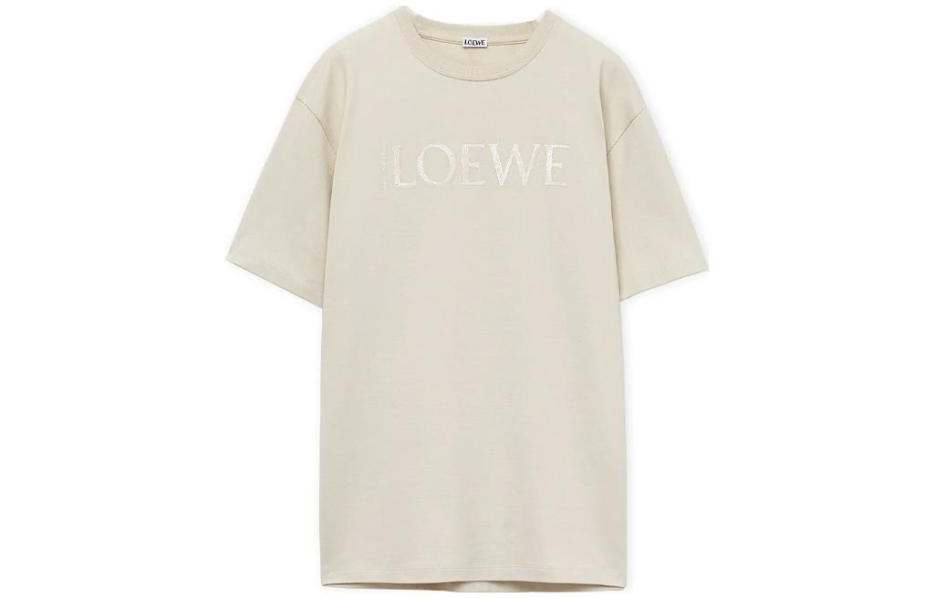 LOEWE FW23 Solid Color Logo Embroidered Short Sleeve T-Shirt H526Y22X88-2280