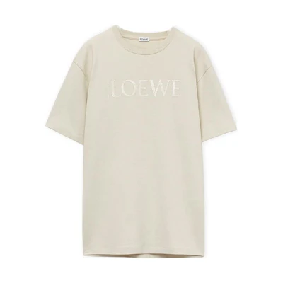 LOEWE FW23 Solid Color Logo Embroidered Short Sleeve T-Shirt H526Y22X88-2280