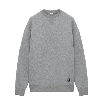 LOEWE FW23 Solid Color Round Neck Long Sleeve Sweatshirt Lead Grey H526Y24X33-1680