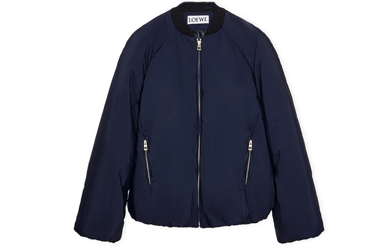 LOEWE FW23 Solid Color Short Zip-Up Bomber Jacket H526Y02W56-5110