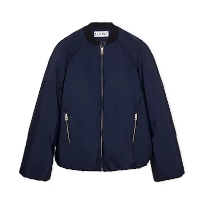 LOEWE FW23 Solid Color Short Zip-Up Bomber Jacket H526Y02W56-5110