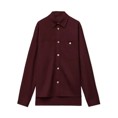 LOEWE FW23 Solid Color Single-Breasted Casual Jacket Red H526Y05WBK-6110