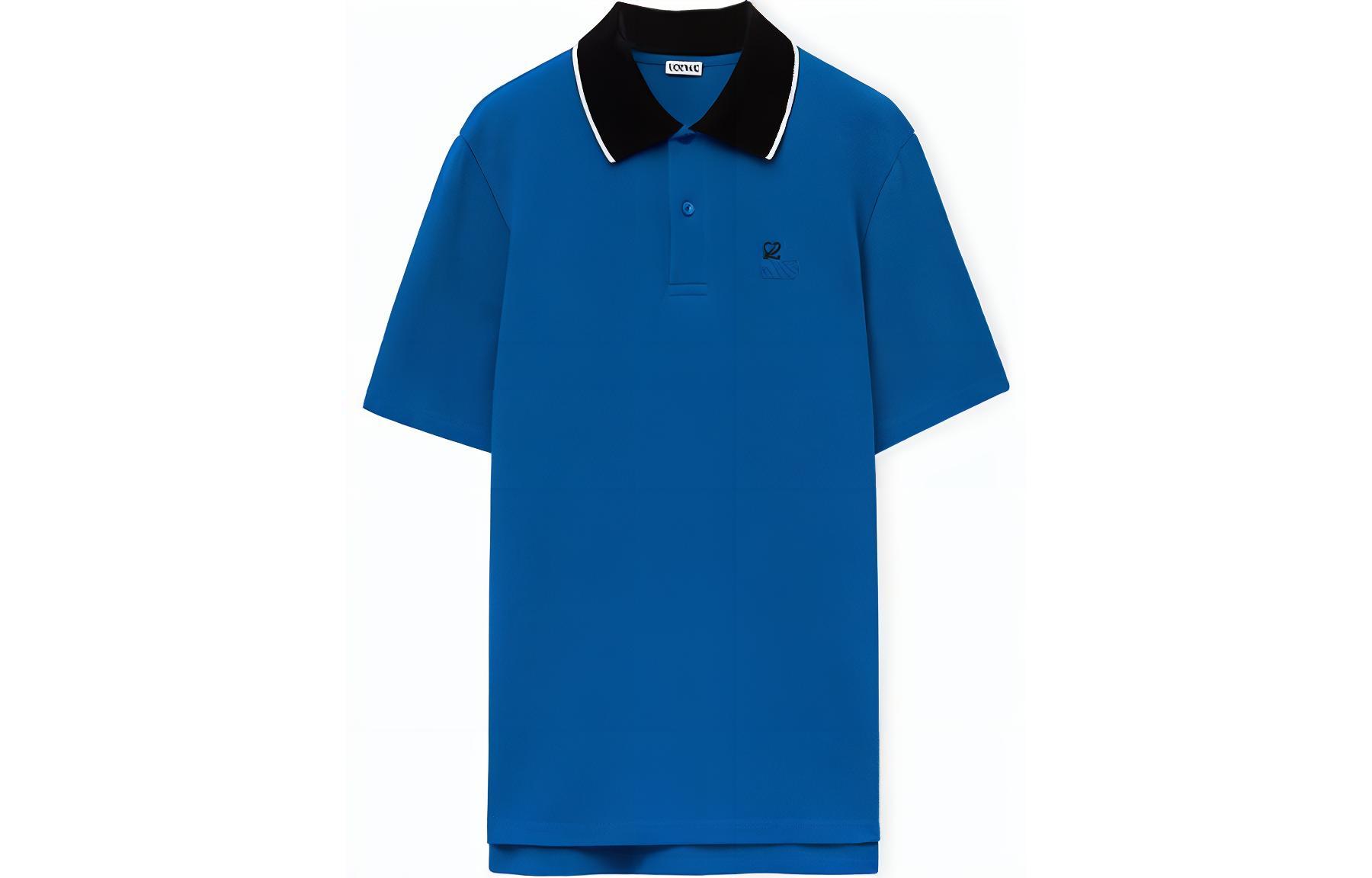 Order ロエベ FW23 ストライプ 半袖 ポロシャツ ミッドナイトブルー H526Y26J07-5440