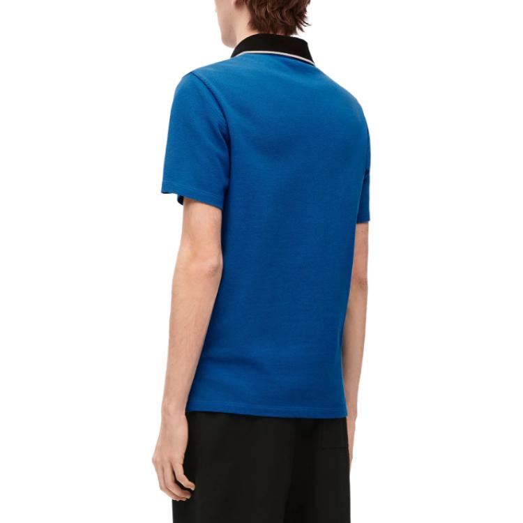 Purchase ロエベ FW23 ストライプ 半袖 ポロシャツ ミッドナイトブルー H526Y26J07-5440