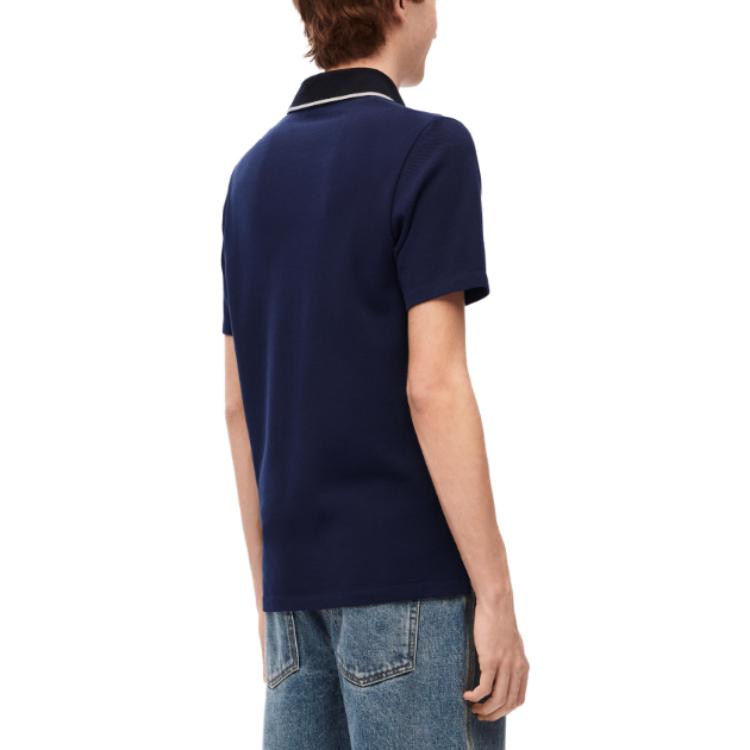 Cheap ロエベ FW23 ストライプ 半袖 ポロシャツ ミッドナイトブルー H526Y26J07-5440