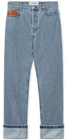 LOEWE FW23 Washed Vintage Straight-Leg Casual Blue Jeans for Men. H526Y11W07-4774 LOEWE FW23 Washed Vintage Straight-Leg Casual Blue Jeans for Men. H526Y11W07-4774