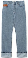 Order LOEWE FW23 Washed Vintage Straight-Leg Casual Blue Jeans for Men. H526Y11W07-4774
