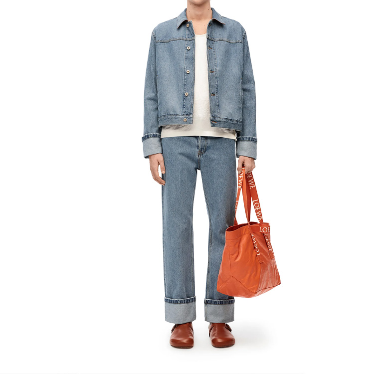 Lookbook ロエベ FW23 ヴィンテージ風 ストレートレッグ メンズカジュアルブルージーンズ H526Y11W07-4774