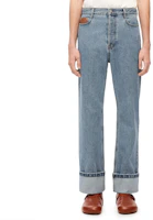 Shop LOEWE FW23 Washed Vintage Straight-Leg Casual Blue Jeans for Men. H526Y11W07-4774