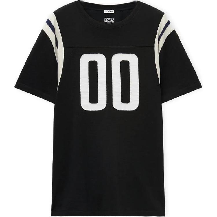 LOEWE FW24  Black Crewneck T-Shirt with Back Logo Embroidery. H526Y22XBD-1102