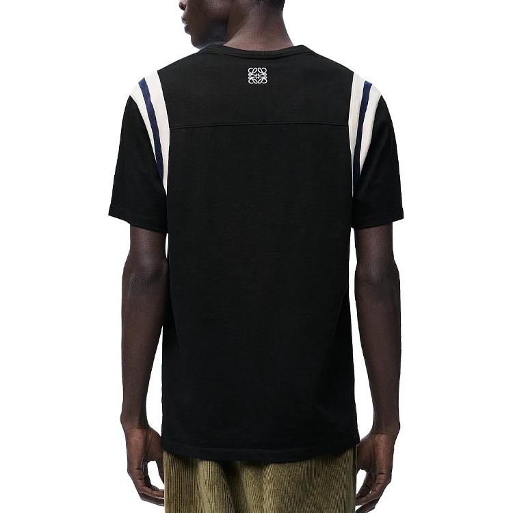 Shop LOEWE FW24黑色圓領T恤背面刺繡標誌款式。 H526Y22XBD-1102