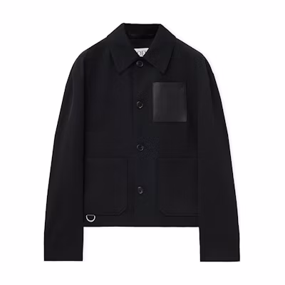LOEWE FW24 Black Logo Embossed Pocket Loose Fit Workwear Jacket H526Y02W82-1100