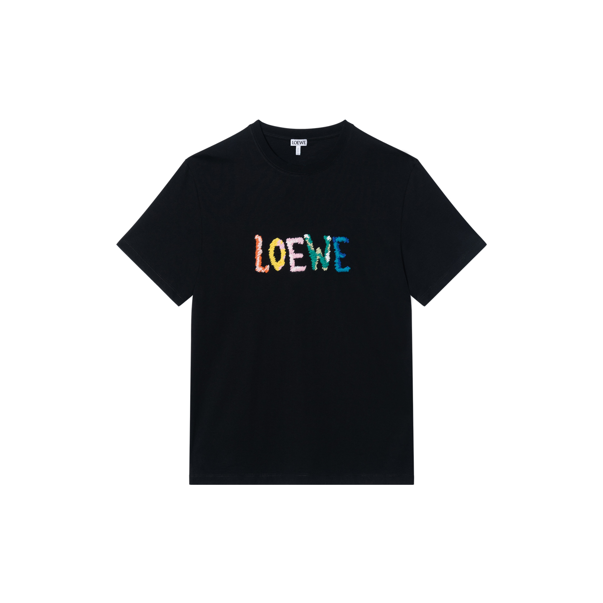 Order LOEWE FW24  Black Logo Embroidered Relaxed Fit Crewneck T-Shirt. H526Y22XBF-1100