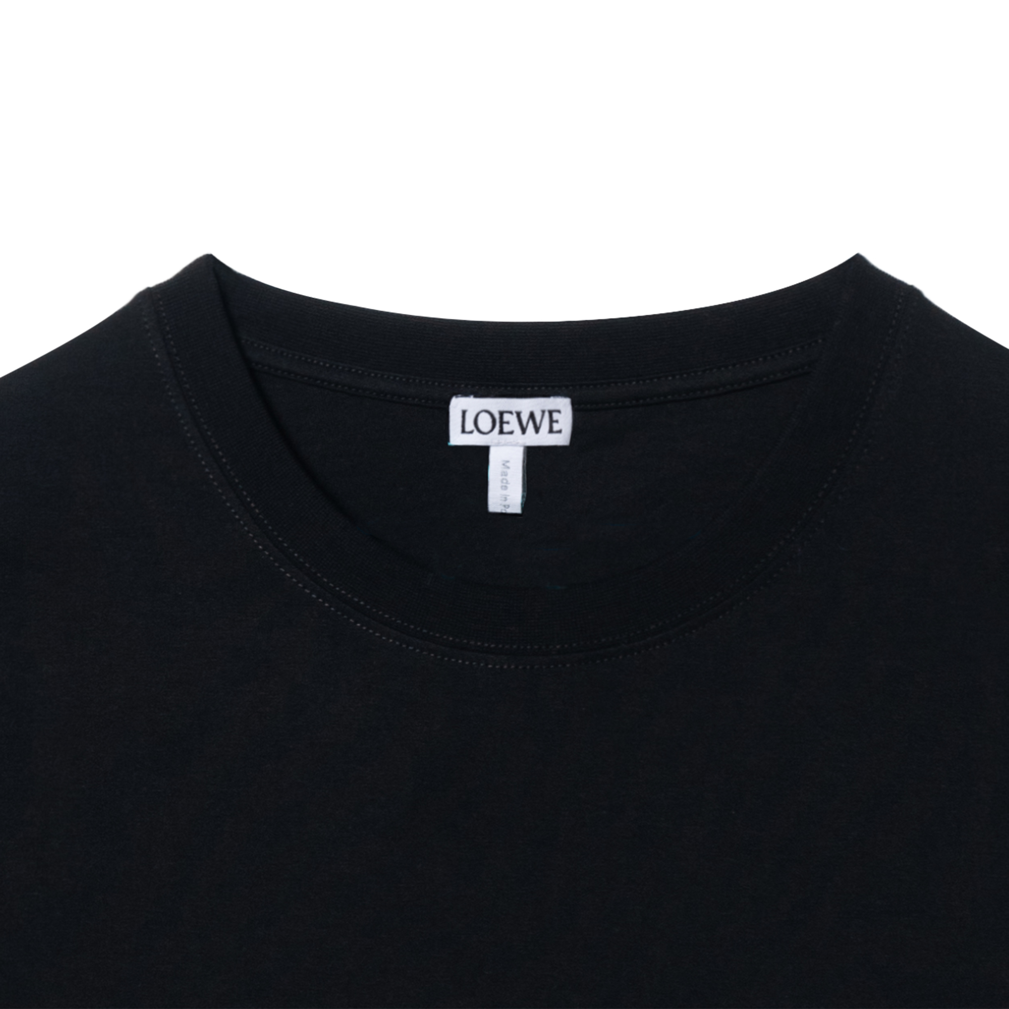 Sizing LOEWE FW24  Black Logo Embroidered Relaxed Fit Crewneck T-Shirt. H526Y22XBF-1100