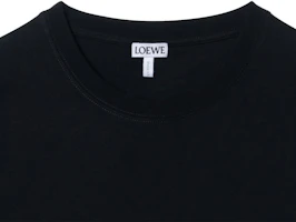 Sizing LOEWE FW24 黑色刺繡標誌寬鬆版型圓領T恤。 H526Y22XBF-1100