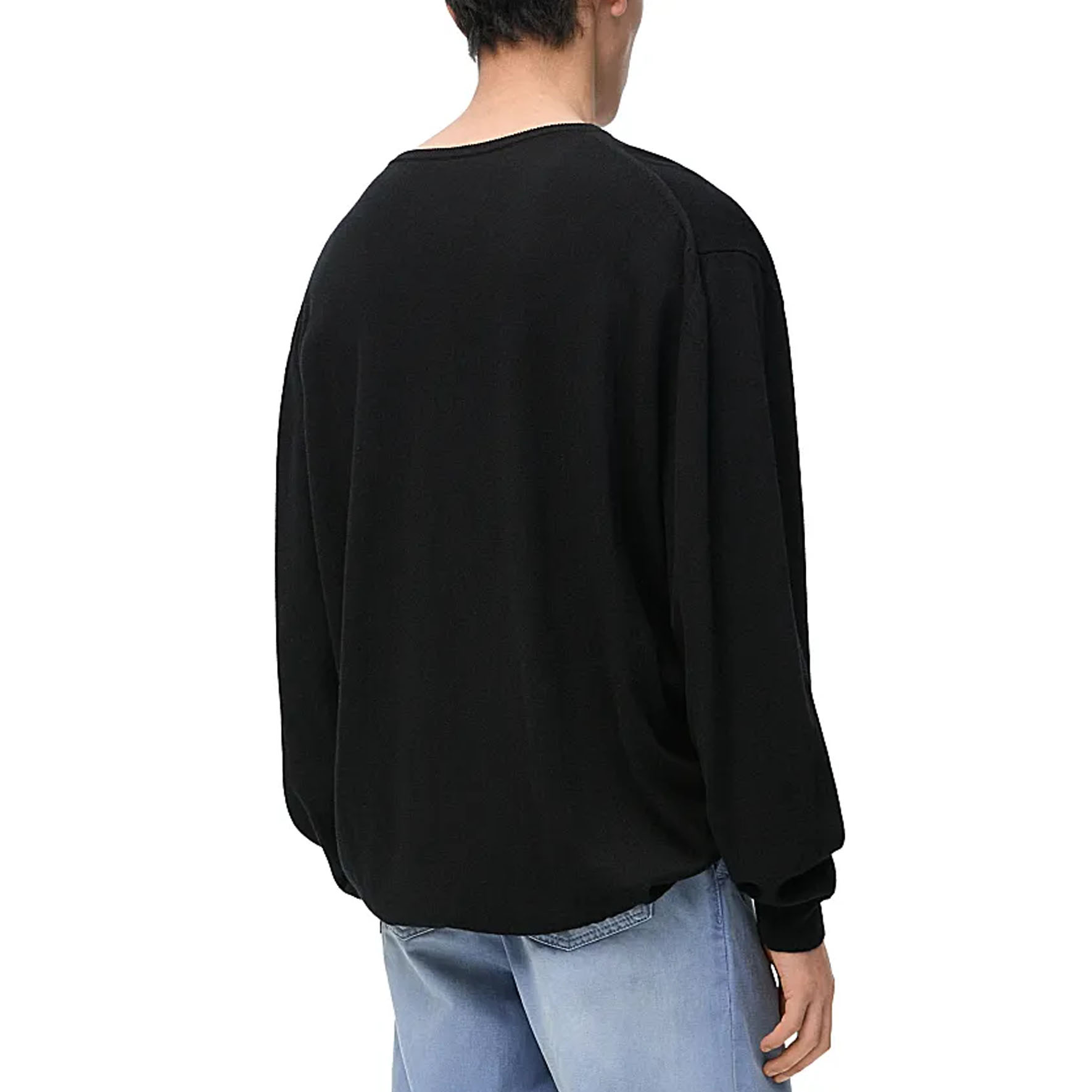 Shop Suéter de Cachemira V-Neck con Logo Jacquard Negro LOEWE FW24. H526Y14KIS-1547
