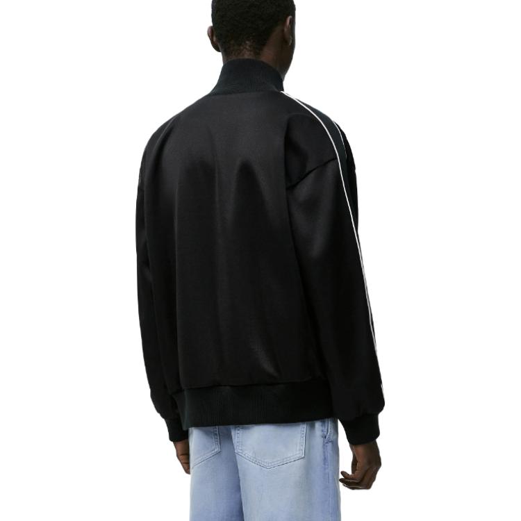 Cheap Chaqueta Negra de LOEWE FW24 con Logo, Cuello Alto y Manga Larga Holgada. HSM1Y02X04-1100