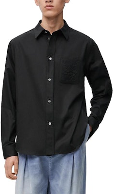 LOEWE FW24 黑色長袖襯衫附刺繡標誌。 H526Y05X82-1100 Lookbook LOEWE FW24 黑色長袖襯衫附刺繡標誌。 H526Y05X82-1100