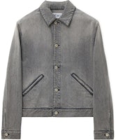 LOEWE FW24 Grey Mixed Denim Jacket with Oil Painting Collar and Pockets H526Y50W22-1440 LOEWE FW24 Grey Mixed Denim Jacket with Oil Painting Collar and Pockets H526Y50W22-1440