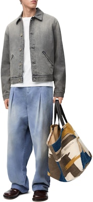 LOEWE FW24 Grey Mixed Denim Jacket with Oil Painting Collar and Pockets H526Y50W22-1440 Lookbook LOEWE FW24 Grey Mixed Denim Jacket with Oil Painting Collar and Pockets H526Y50W22-1440